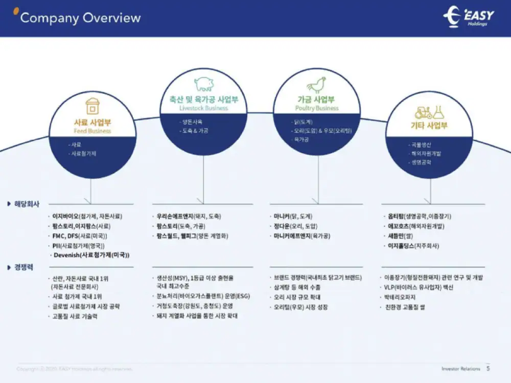 이지홀딩스 그룹 구조 이미지
