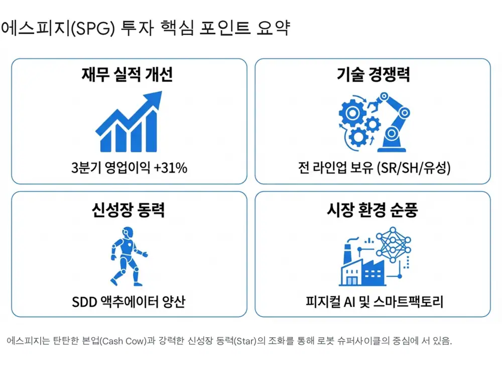 에스피지 투자 포인트 요약 이미지