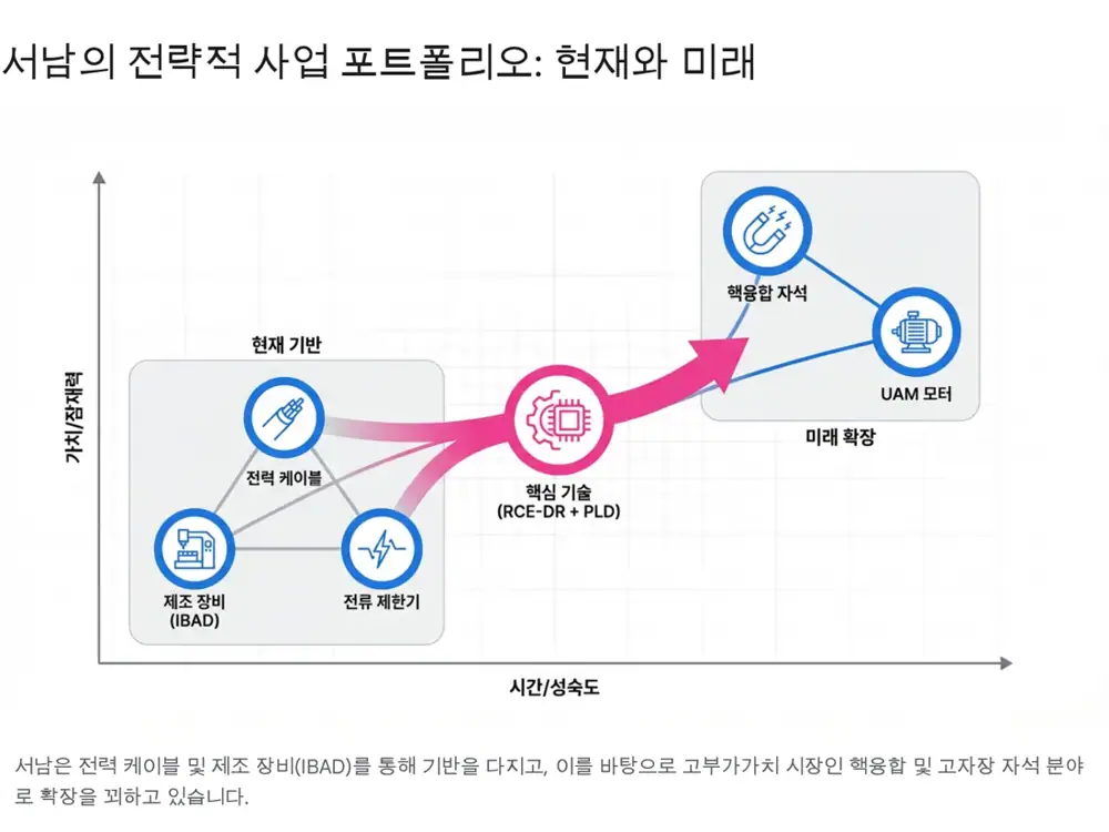 서남의 기업 개요와 초전도 기술 관련 원문 이미지