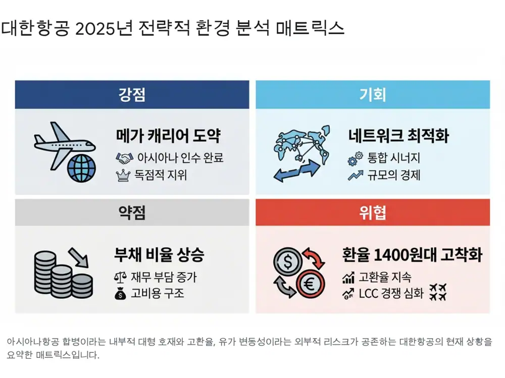 대한항공 2025년 3분기 실적과 항공산업 전환점을 설명하는 원문 이미지
