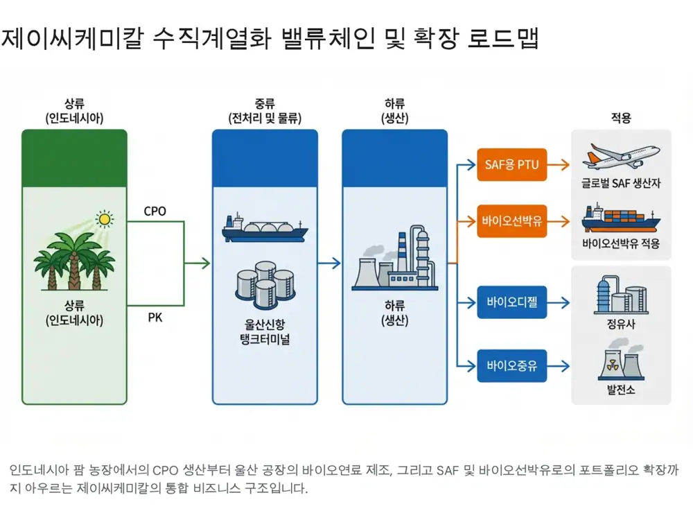 제이씨케미칼 사업 구조와 수직계열화 관련 원문 이미지