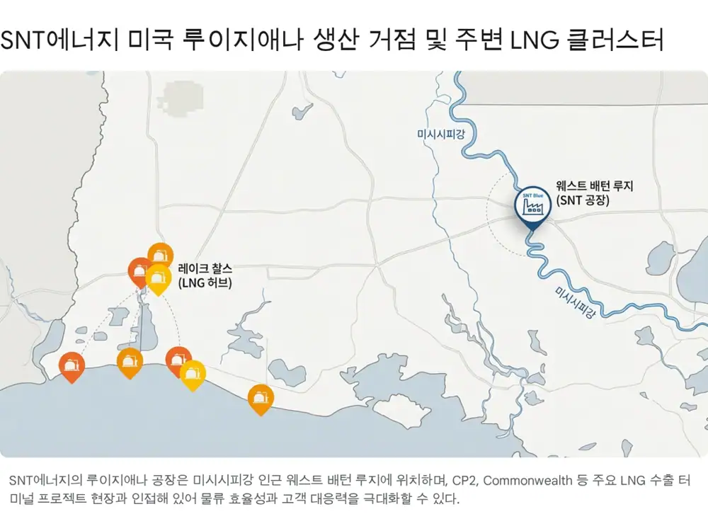 SNT에너지 루이지애나 생산 거점 관련 원문 이미지