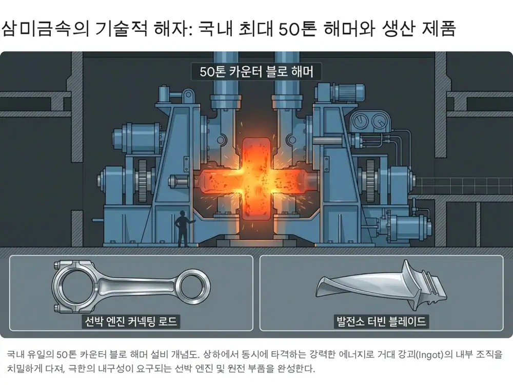 Source image related to Sammi Metal's 50-ton hammer and facilities