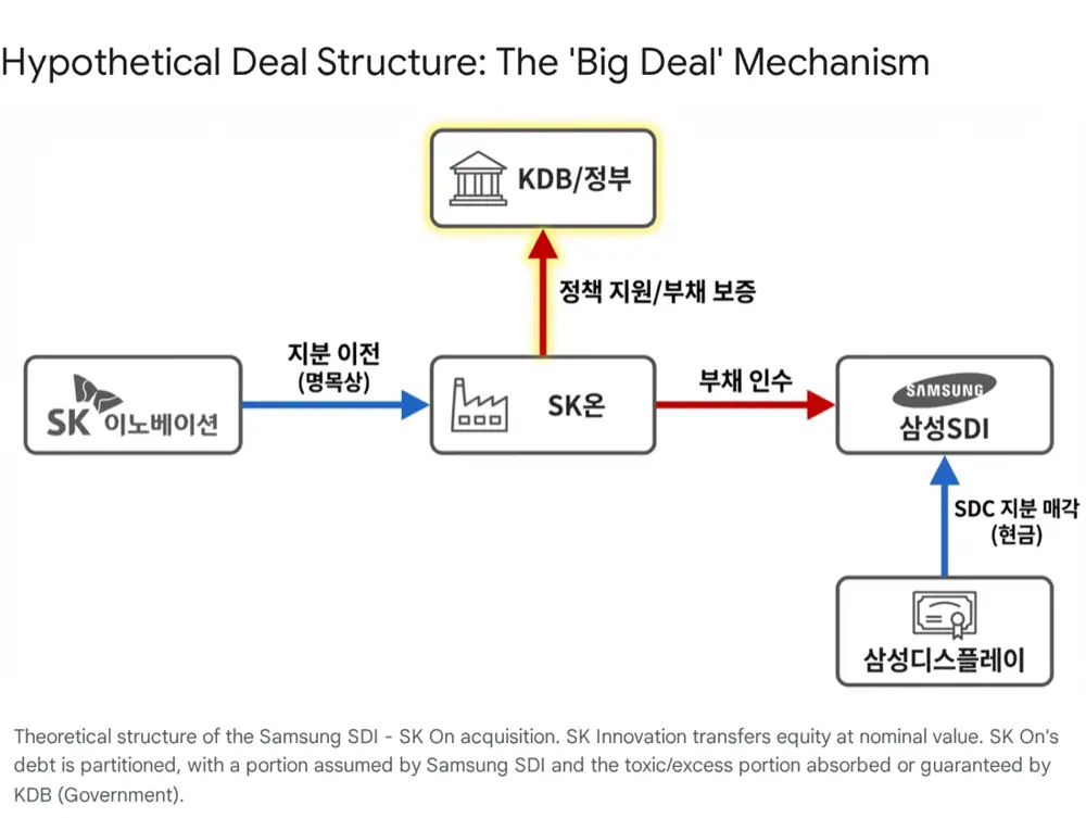 삼성SDI SK온 거래 구조와 부채 분담 시나리오 원문 이미지