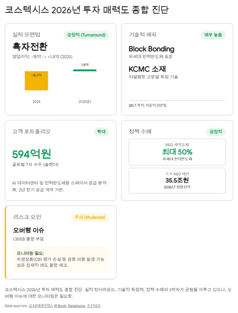 코스텍시스 보고서 디스클레이머 원문 이미지